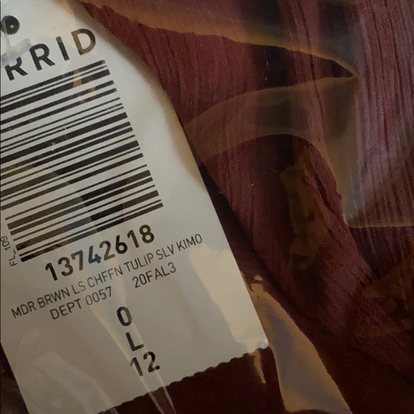 LAST 1- NEW torrid crinkle chiffon ruffle hi/lo kimono - Picture 7 of 10